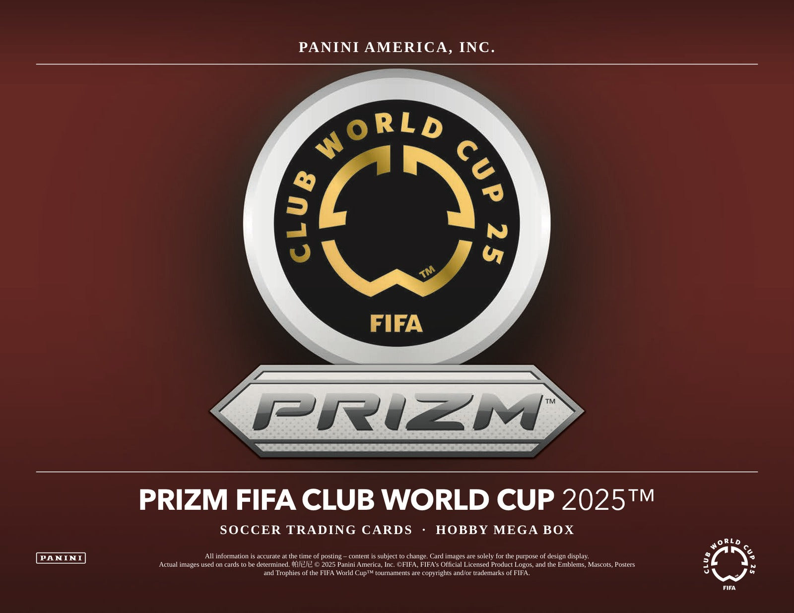Panini Prizm Club World Cup Soccer 2025 Mega Box - Sell Sheet Page 1