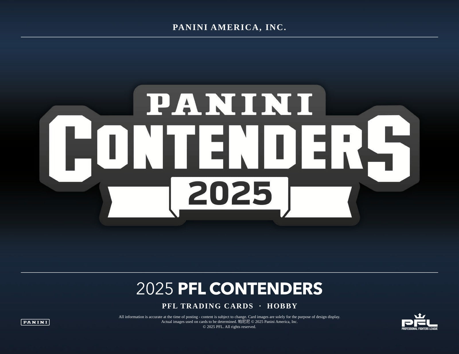 Panini Contenders PFL 2025 Hobby Box - Sell Sheet Page 1