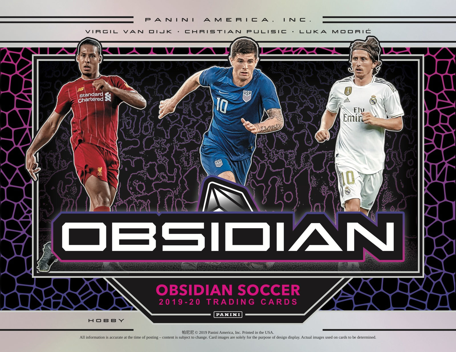 Panini Obsidian Soccer 2019/20 Hobby Box - Sell Sheet Page 1