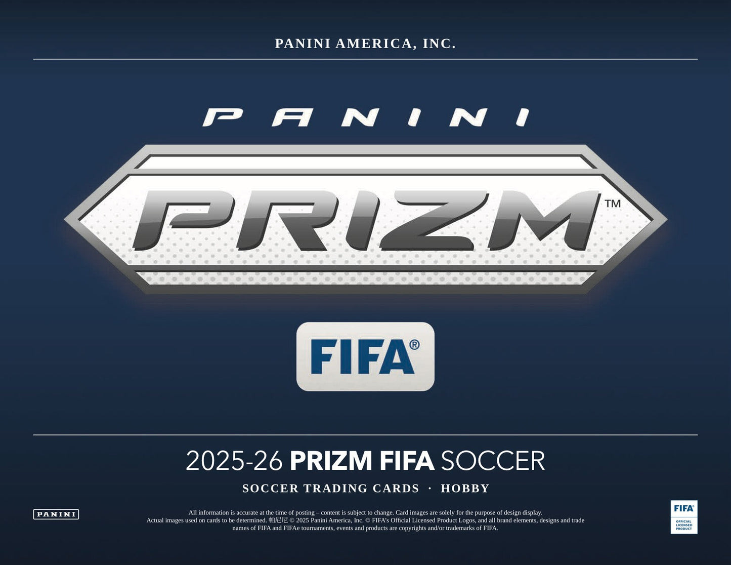 Panini Prizm FIFA 2025/26 Hobby Box - Sell Sheet Page 1