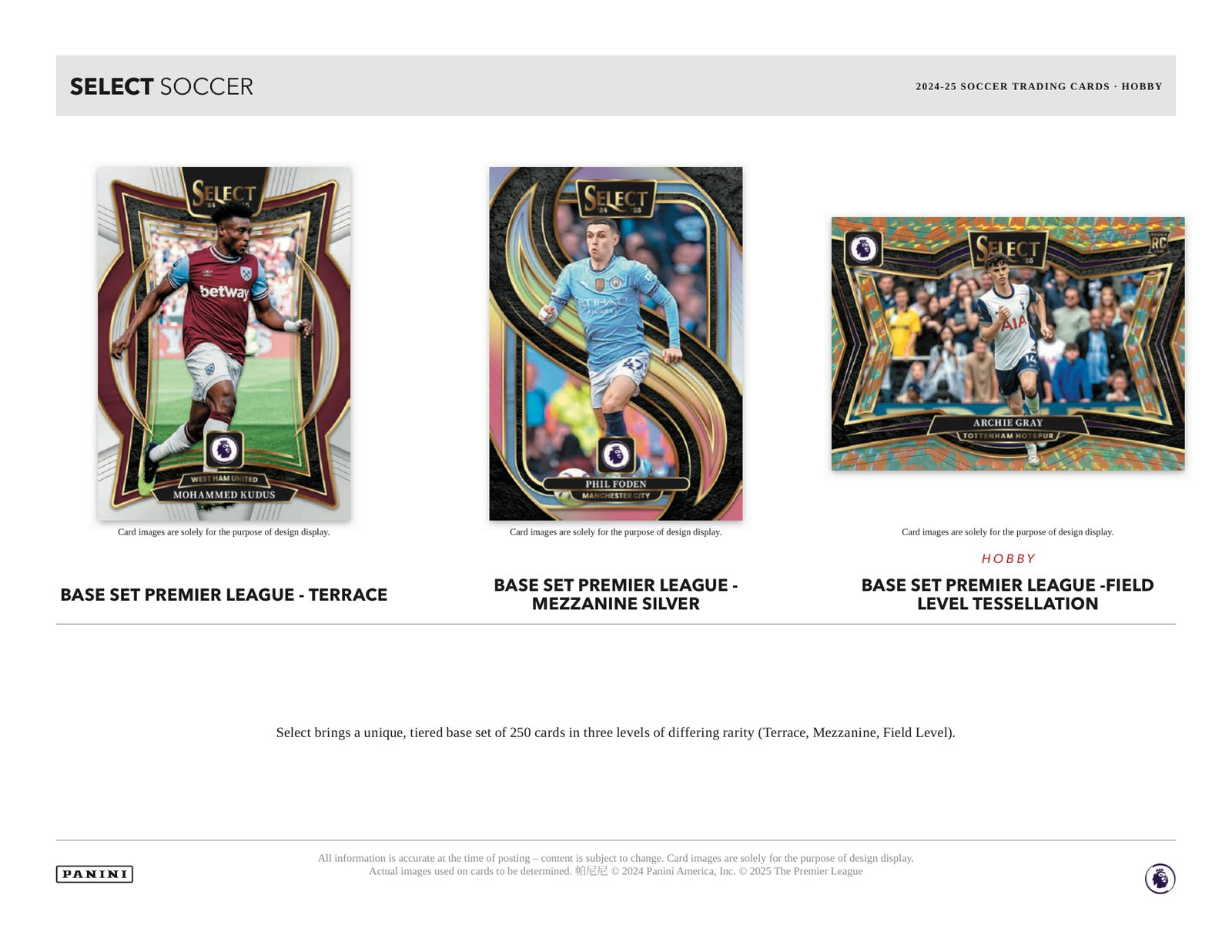 Panini Select Premier League Soccer 2024/25 Hobby Box - Sell Sheet Page 2