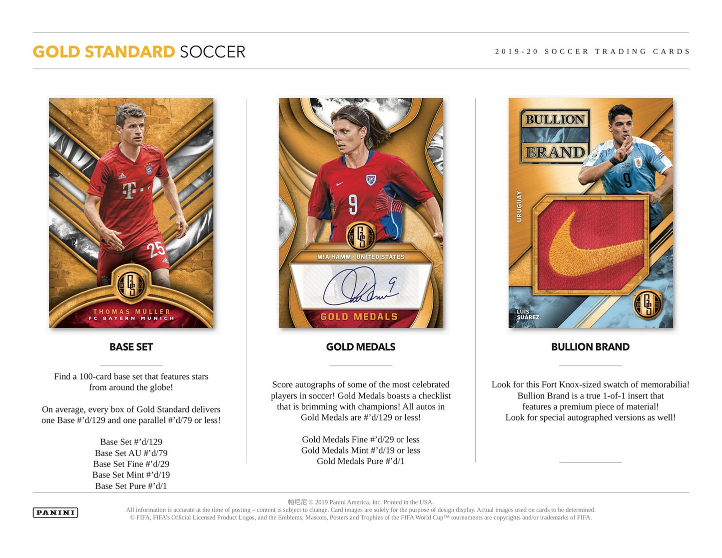 Panini Gold Standard Soccer 2019/20 Hobby Box - Sell Sheet Page 2