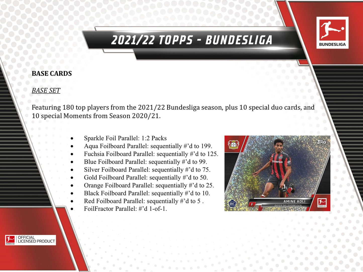 Topps Bundesliga Soccer 2021/22 Hobby Box - Sell Sheet Page 2