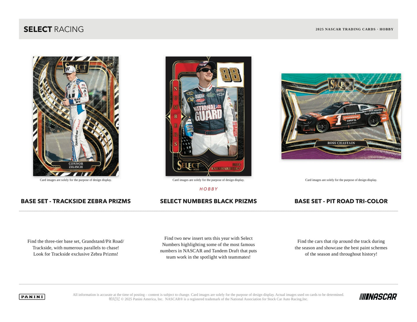 Panini Nascar Racing 2025 Hobby Box - Sell Sheet Page 2