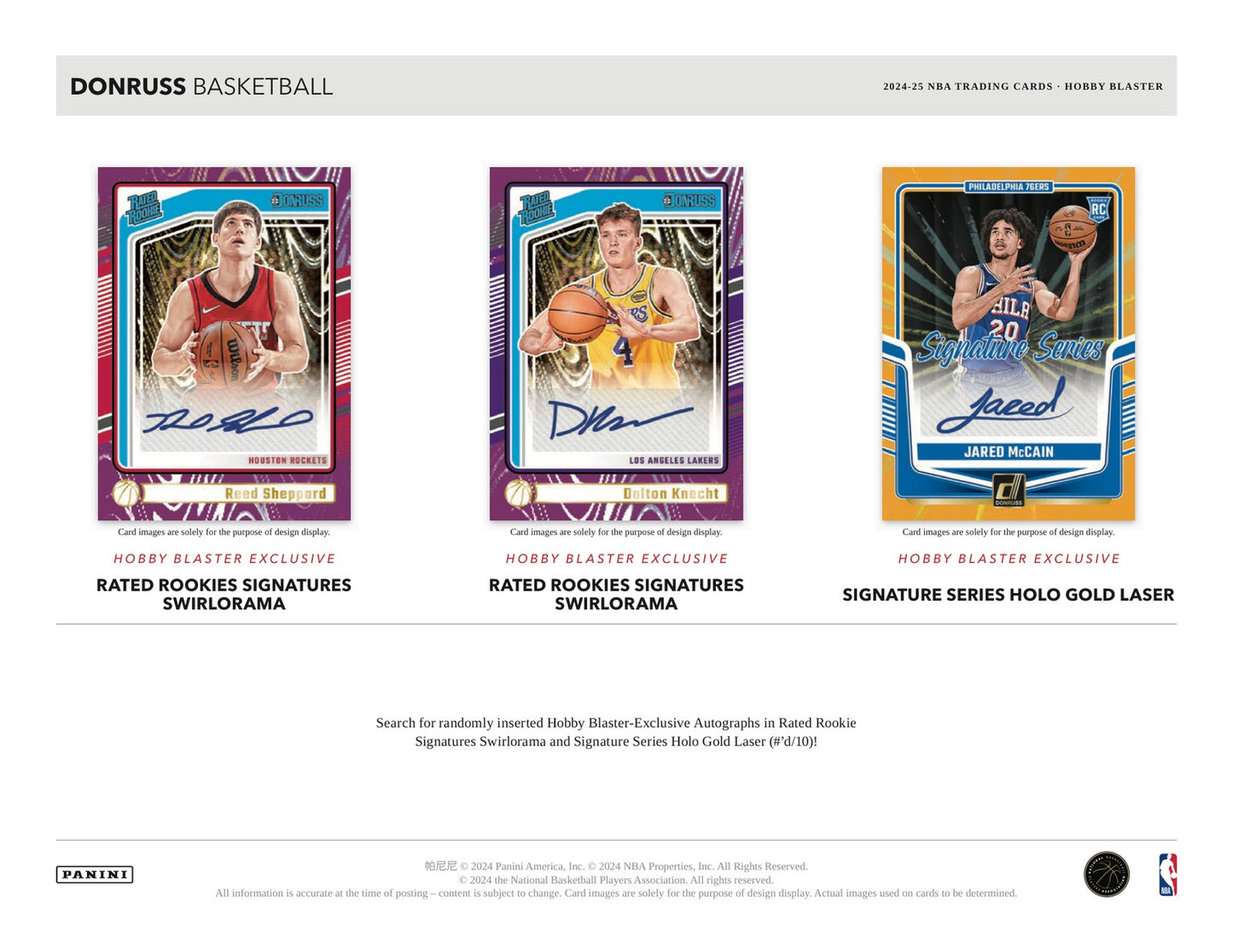 Panini Donruss NBA 2024/25 Blaster Box - Sell Sheet Page 2