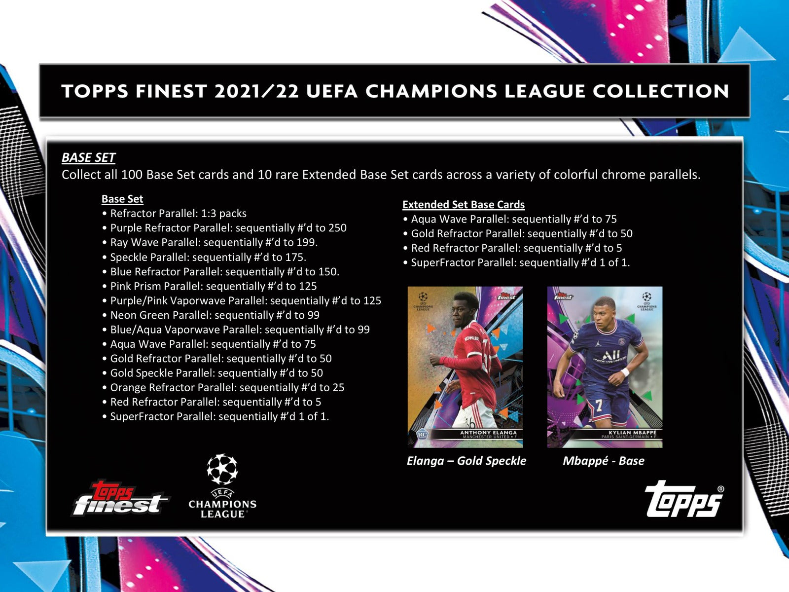 Topps UEFA Champions League Finest Hobby Box 2021/22 Hobby Box - Sell Sheet Page 2