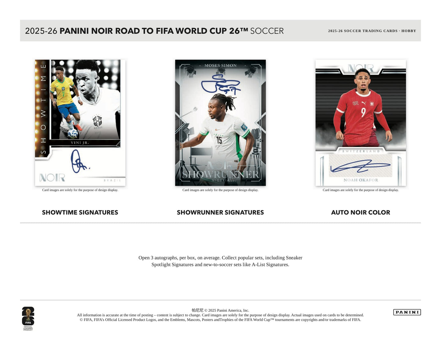 Panini Noir Road to World Cup 2026 2025/26 Hobby Box - Sell Sheet Page 3