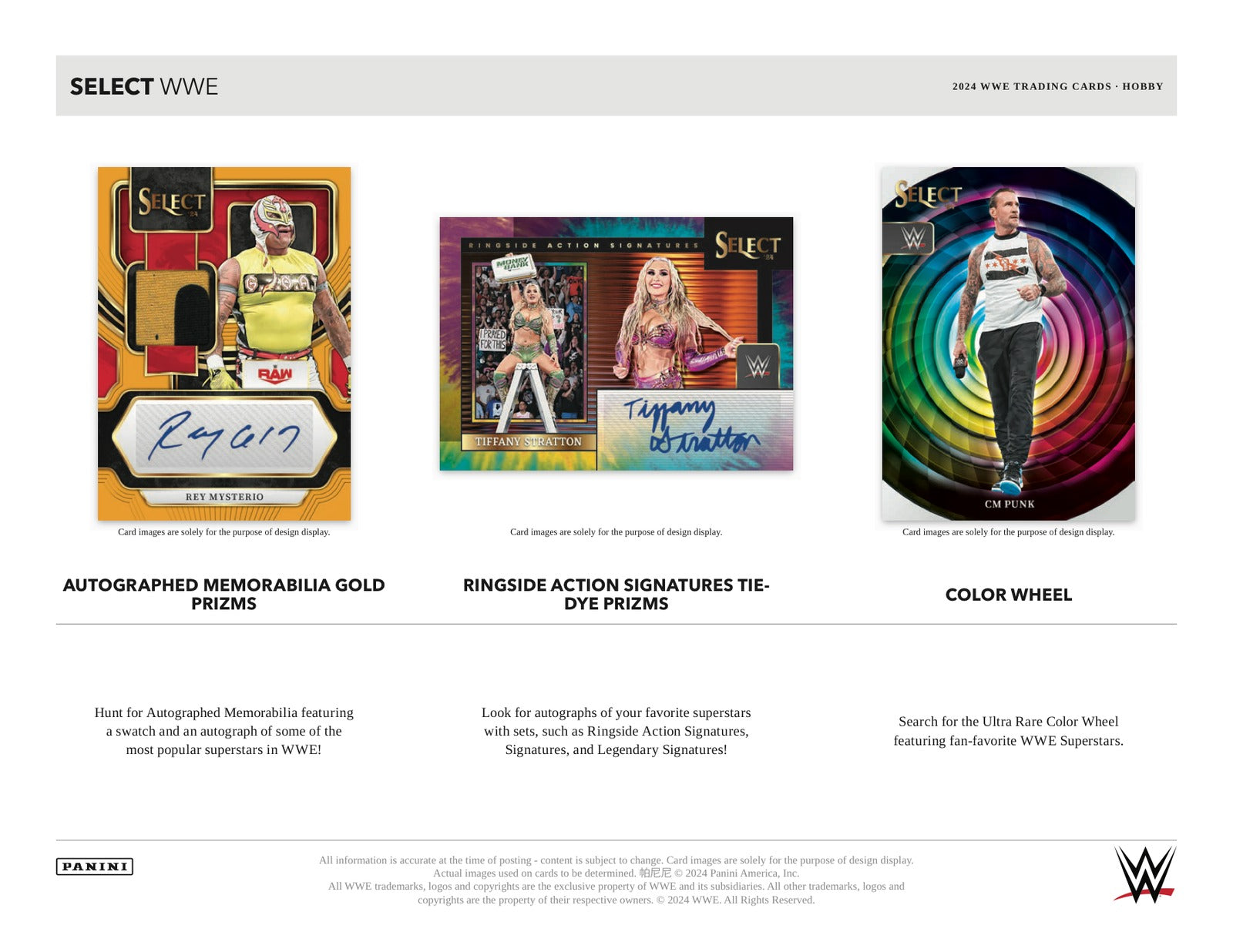 Panini WWE 2024 Hobby Box - Sell Sheet Page 3