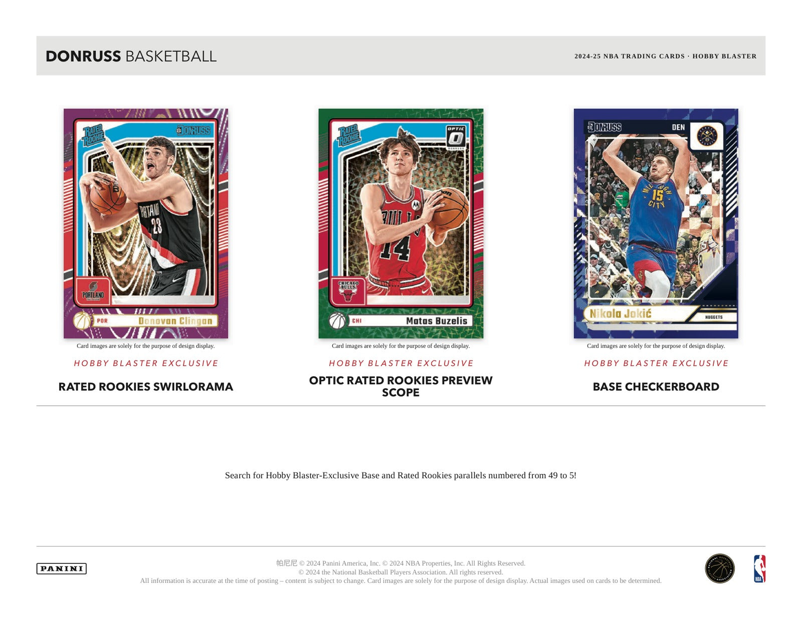 Panini Donruss NBA 2024/25 Blaster Box - Sell Sheet Page 3