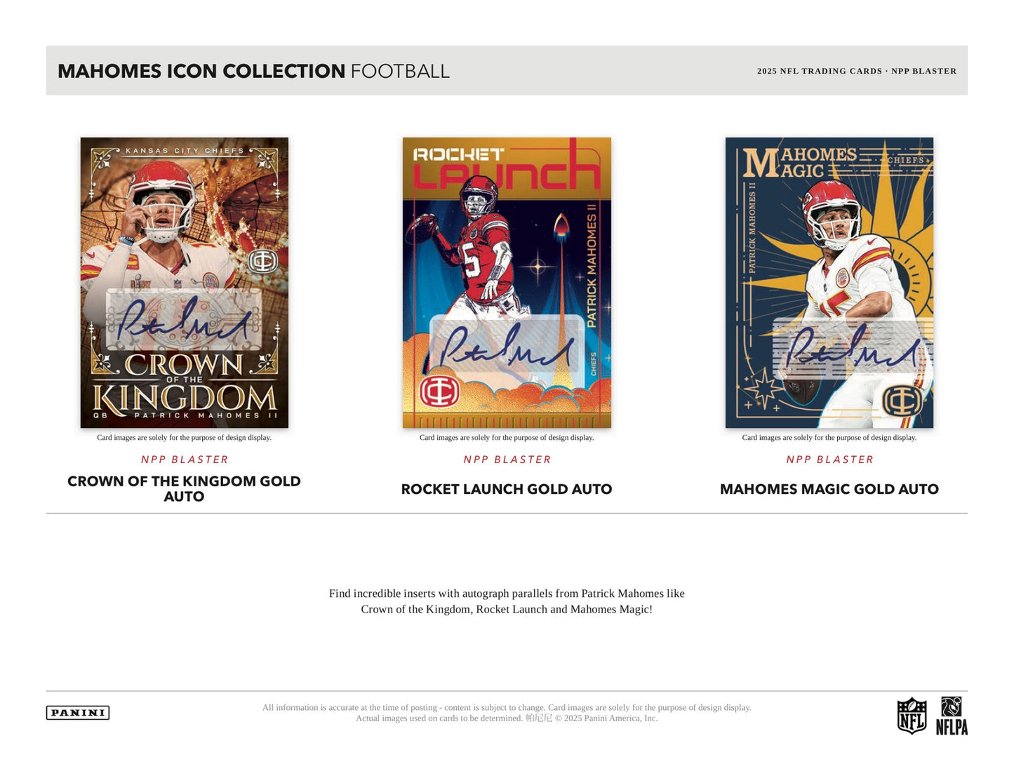 Panini Mahomes Icon Collection NFL 2025 Blaster Box - Sell Sheet Page 3