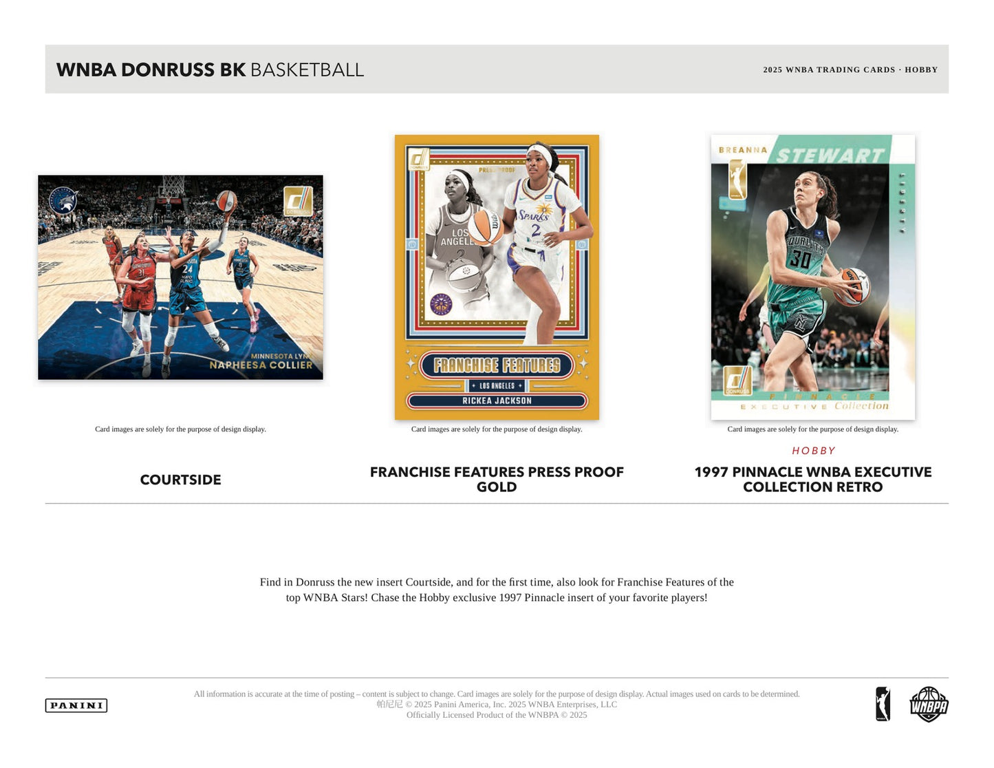 Panini Donruss WNBA Basketball 2025 Mega Box - Sell Sheet Page 3