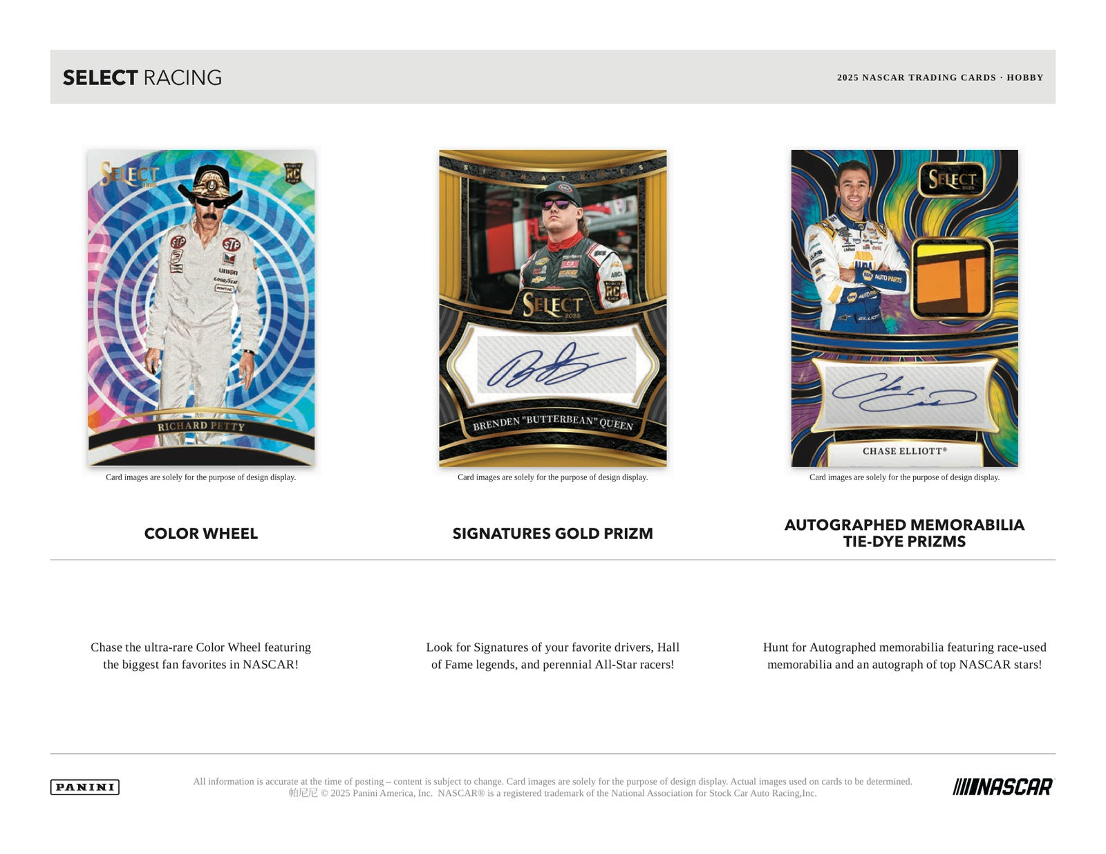 Panini Nascar Racing 2025 Hobby Box - Sell Sheet Page 3