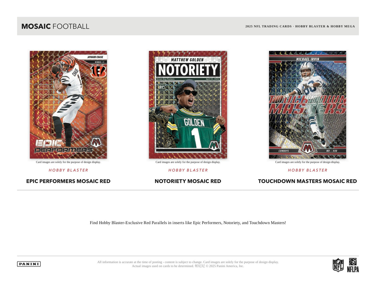 Panini Mosaic Football Hobby 2025 Mega Box - Sell Sheet Page 3