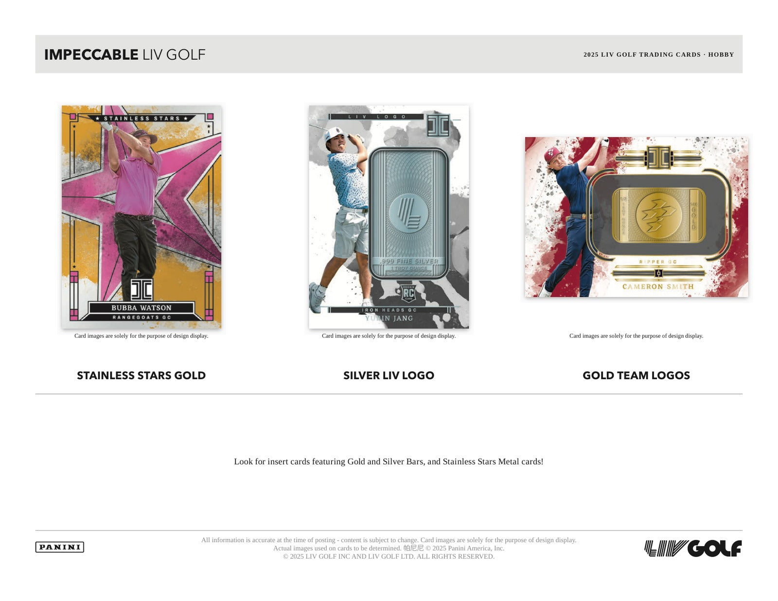 Panini Impeccable LIV Golf 2025 Hobby Box - Sell Sheet Page 3