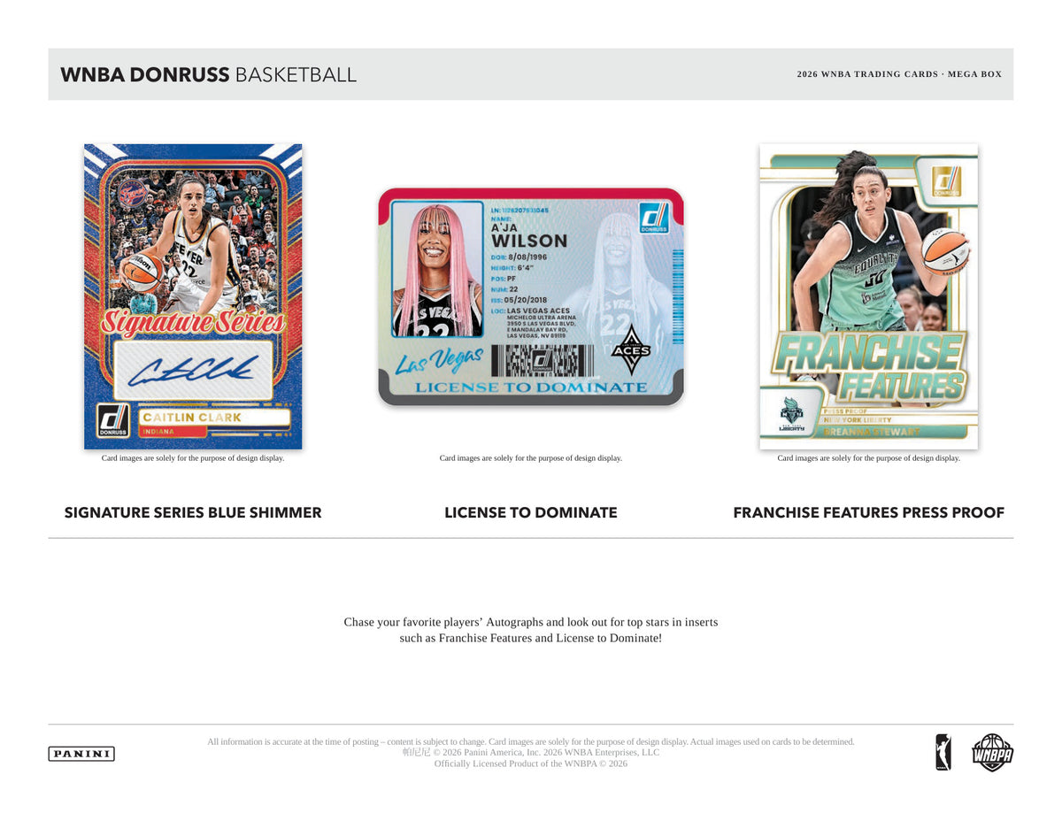 2026 Panini Donruss WNBA Basketball Mega Box — GTS sell sheet page 3 (manufacturer preview)