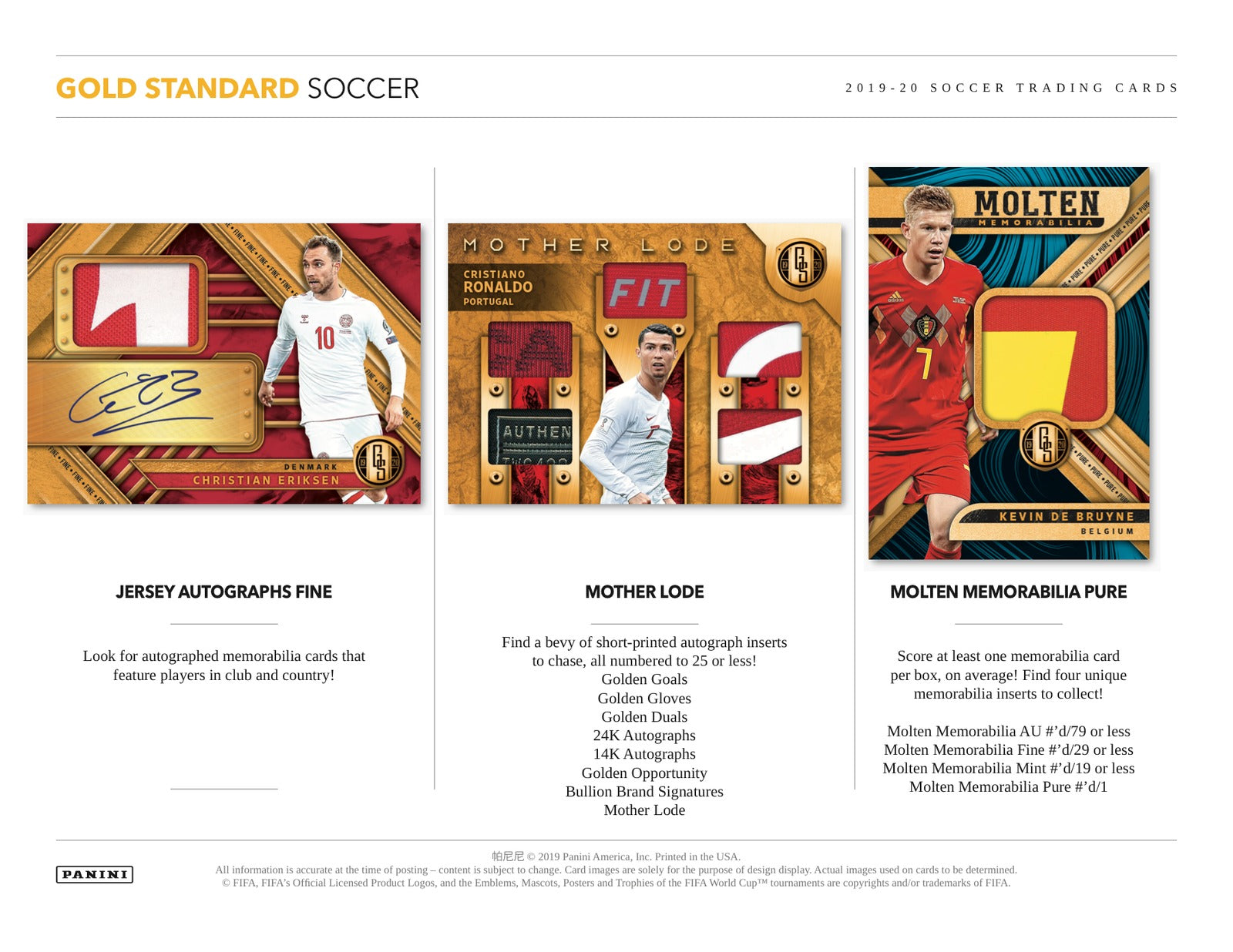 Panini Gold Standard Soccer 2019/20 Hobby Box - Sell Sheet Page 3