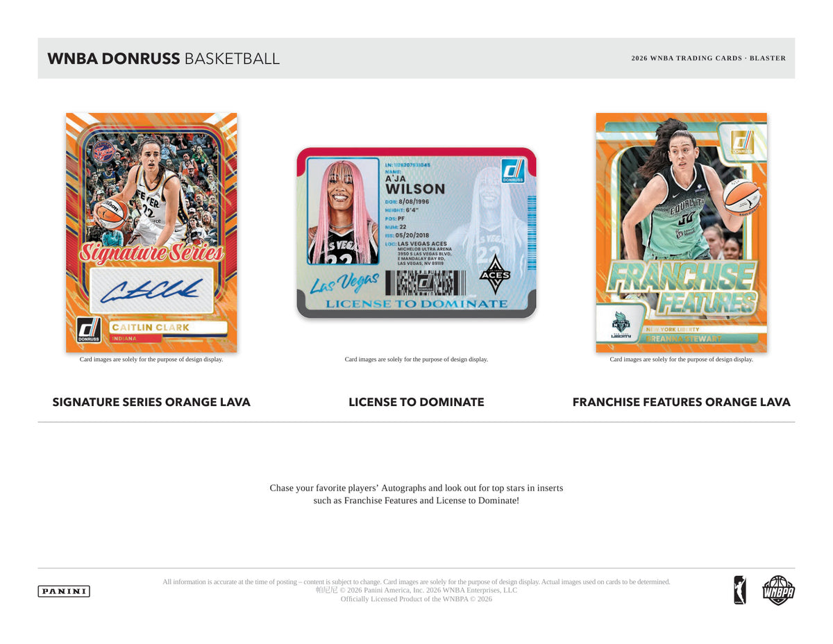 Panini Donruss WNBA Basketball 2026 Blaster Box — GTS sell sheet page 3 (manufacturer preview)