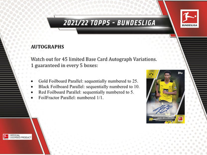 Topps Bundesliga Soccer 2021/22 Hobby Box - Sell Sheet Page 3