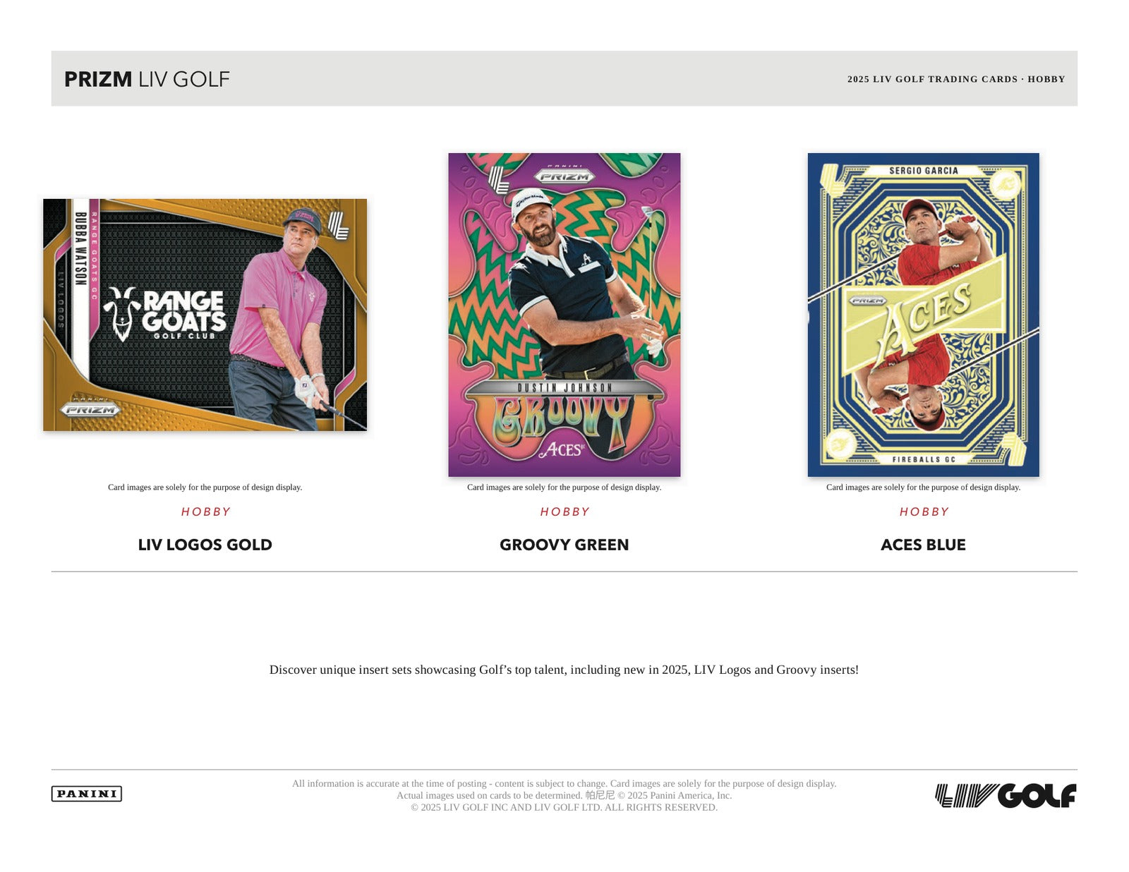 Panini Prizm Liv Golf 2025 Hobby Box - Sell Sheet Page 3