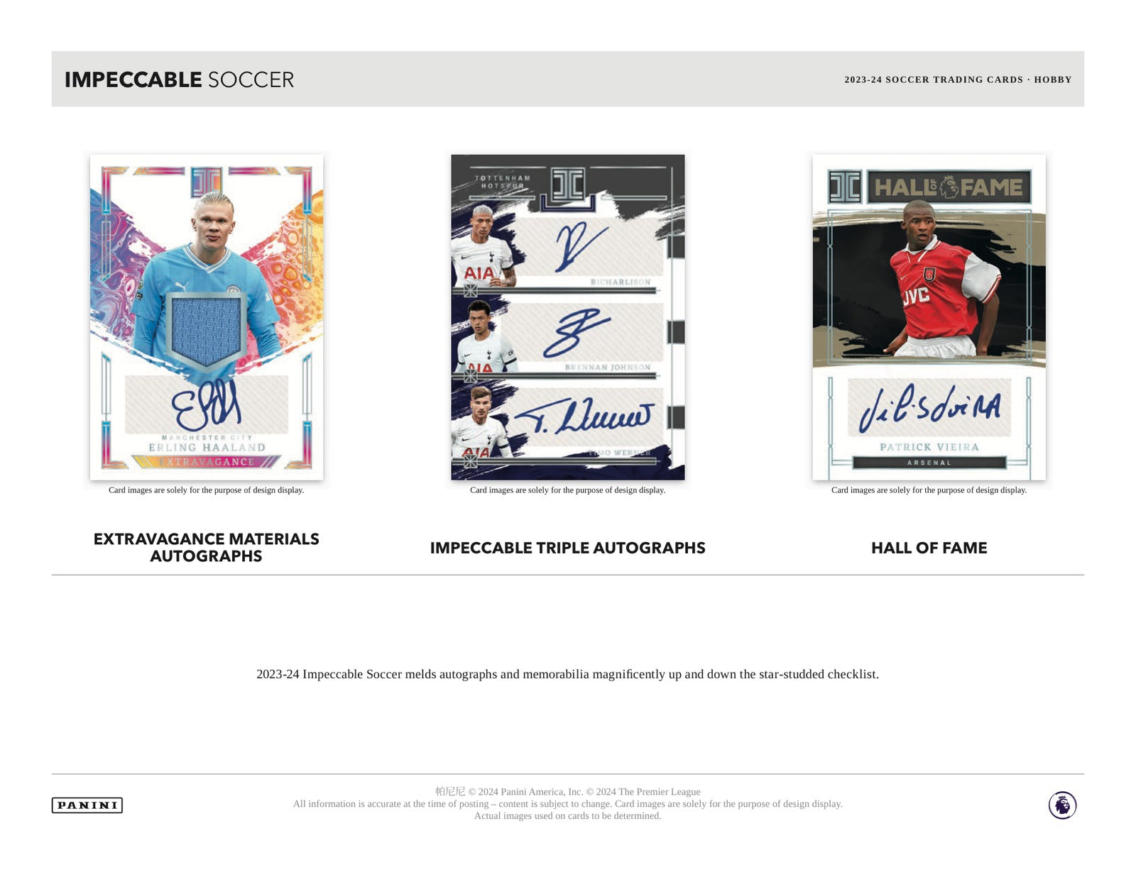 Panini Impeccable Soccer 2023/24 Hobby Case - Sell Sheet Page 4