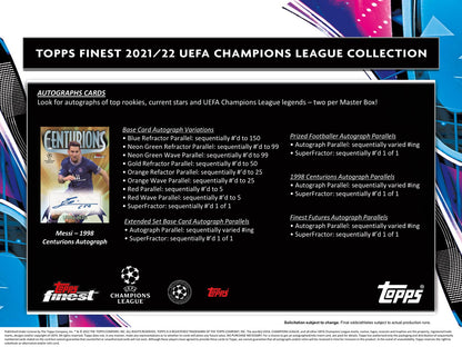 Topps UEFA Champions League Finest Hobby Box 2021/22 Hobby Box - Sell Sheet Page 4