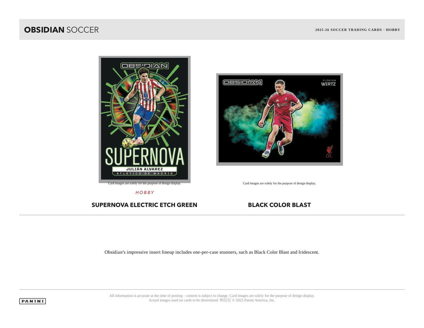 Panini Obsidian Soccer 2025/26 Hobby Box - Sell Sheet Page 4