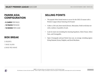 Panini EPL Soccer 2022/23 Tmall Box - Sell Sheet Page 4