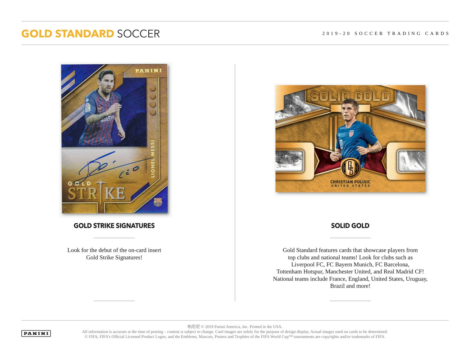 Panini Gold Standard Soccer 2019/20 Hobby Box - Sell Sheet Page 4