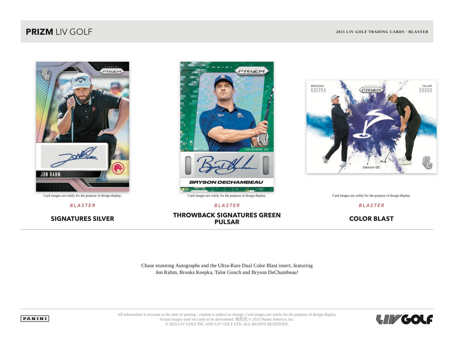 Panini Prizm Liv Golf 2025 Blaster Box - Sell Sheet Page 4