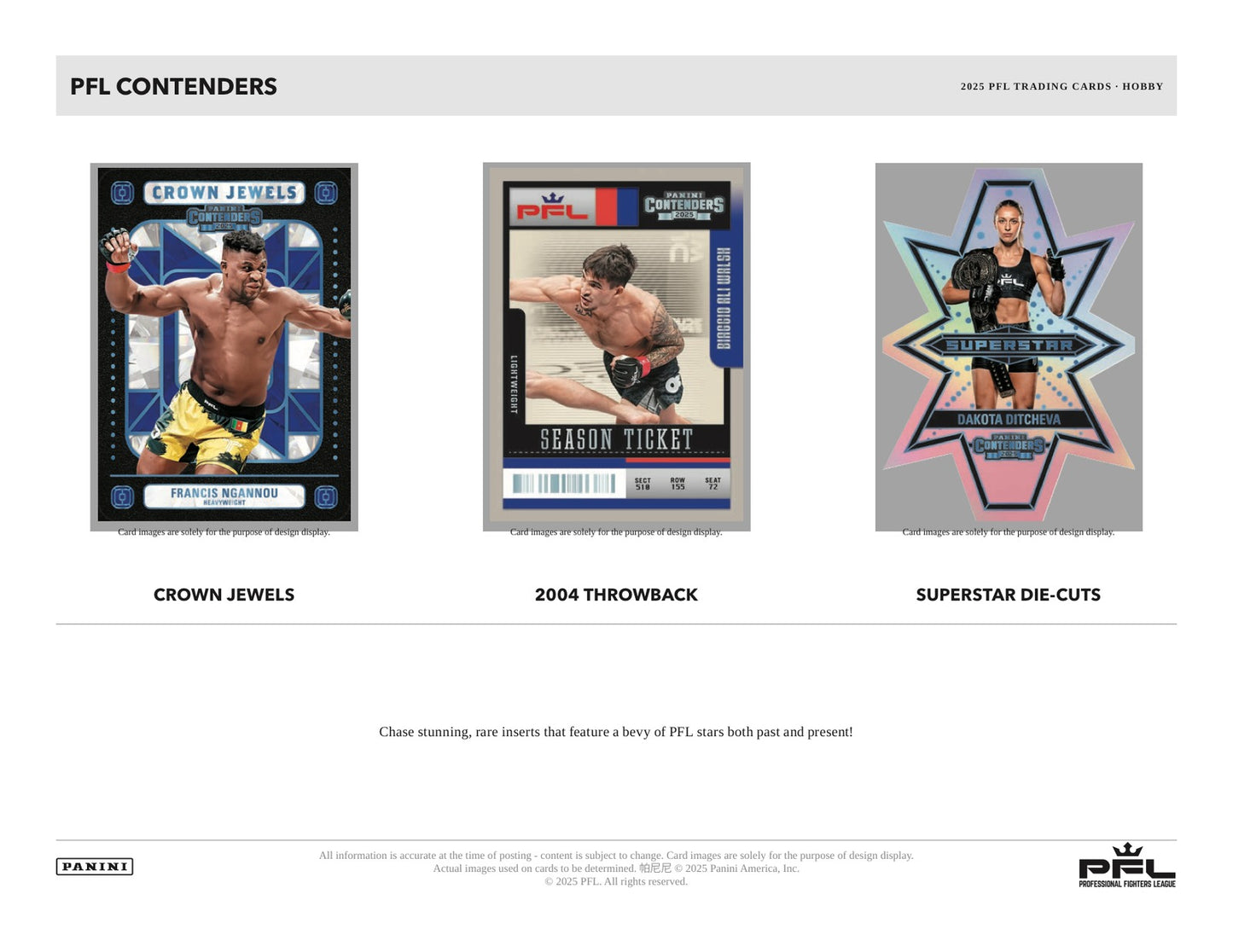 Panini Contenders PFL 2025 Hobby Box - Sell Sheet Page 4