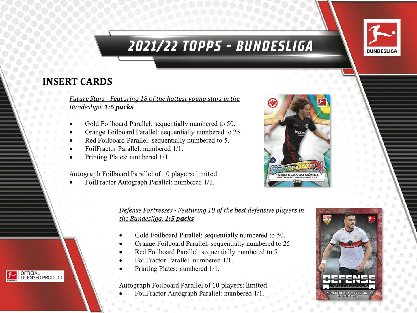 Topps Bundesliga Soccer 2021/22 Hobby Box - Sell Sheet Page 4