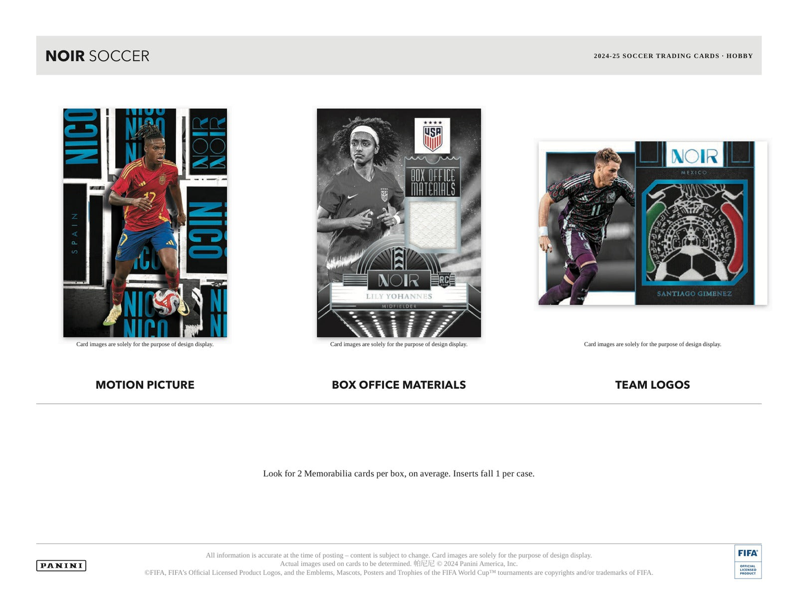Panini Noir Soccer 2024/25 Case - Sell Sheet Page 4