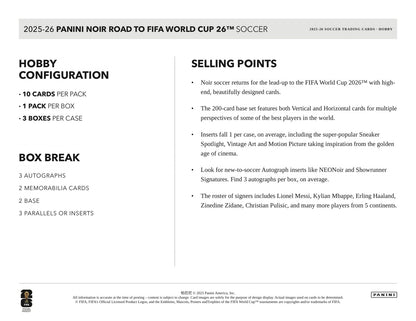 Panini Noir Road to World Cup 2026 2025/26 Hobby Box - Sell Sheet Page 5