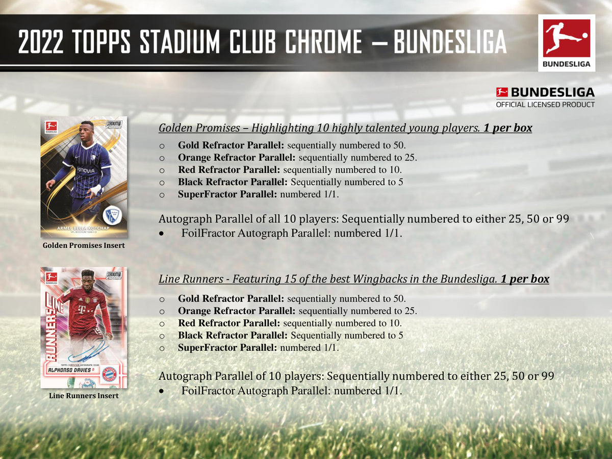 Topps Stadium Club Chrome Bundesliga 2021/22 Hobby Box — GTS sell sheet page 5 (manufacturer preview)