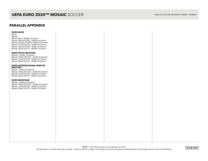 Panini Mosaic UEFA Euro 2020 Soccer 2020/21 Hobby Box - Sell Sheet Page 5