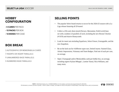Panini La Liga Soccer 2024/25 Hobby Case - Sell Sheet Page 5