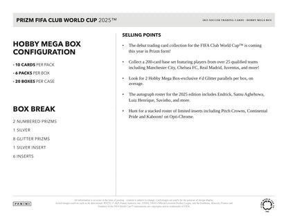 Panini Prizm Club World Cup Soccer Mega 2025 Case - Sell Sheet Page 5