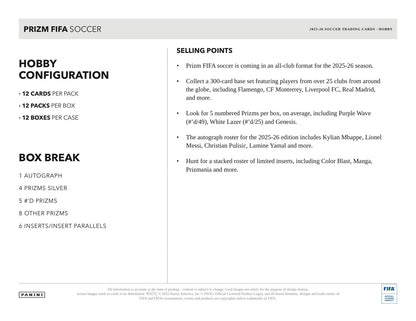 Panini Prizm FIFA 2025/26 Hobby Box - Sell Sheet Page 5