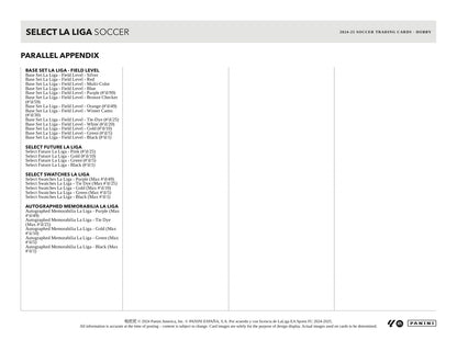 Panini La Liga Soccer 2024/25 Hobby Case - Sell Sheet Page 6