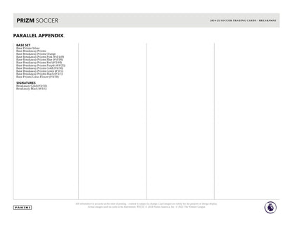 Panini Prizm Premier League 2024/25 Breakaway Box - Sell Sheet Page 6