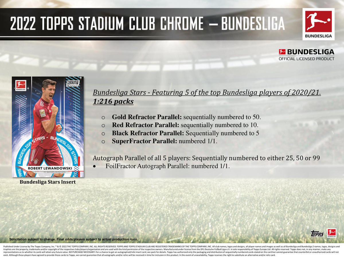 Topps Stadium Club Chrome Bundesliga 2021/22 Hobby Box — GTS sell sheet page 6 (manufacturer preview)