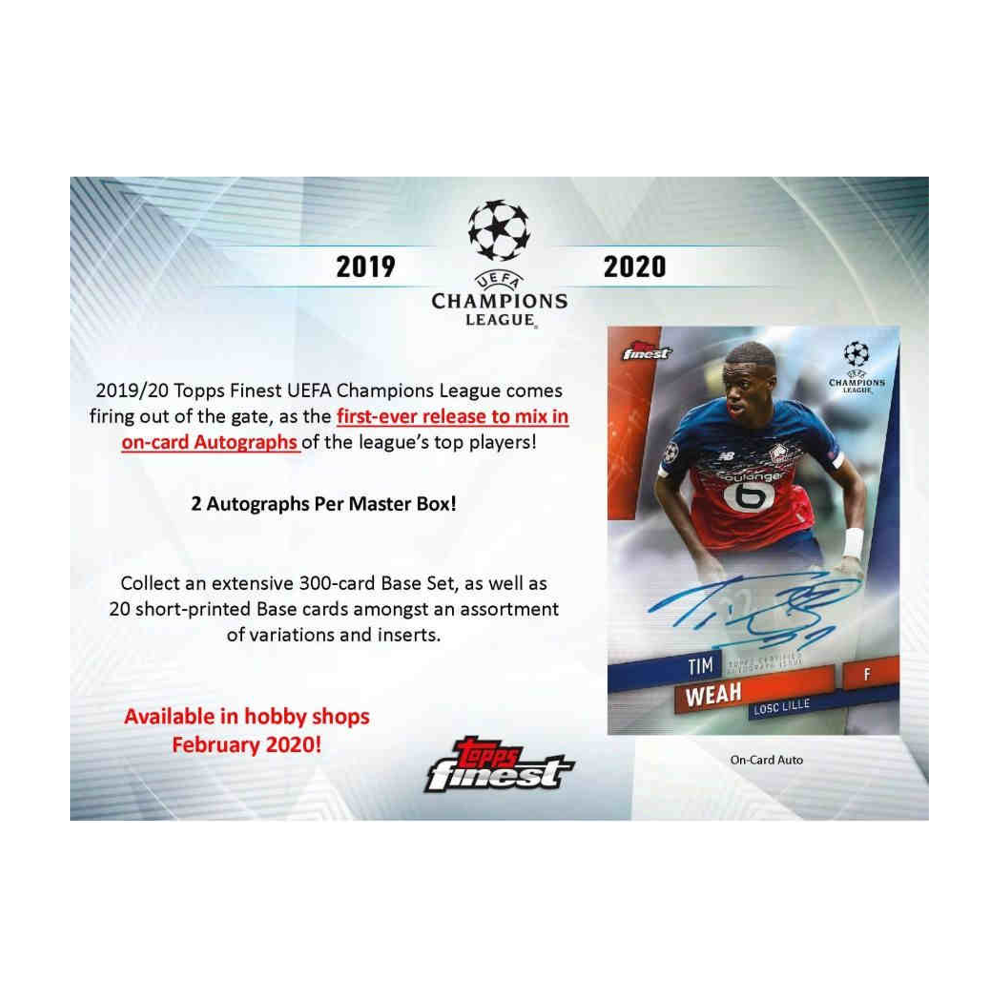 Topps Finest UEFA Champions League Soccer 2019/20 Hobby Box
