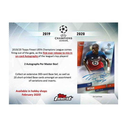 Topps Finest UEFA Champions League Soccer 2019/20 Hobby Box